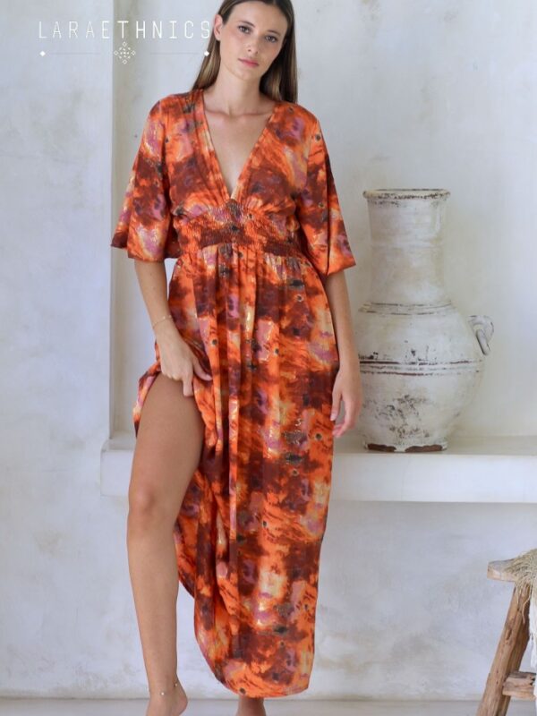 Seraphine Long Dress Terre Orange