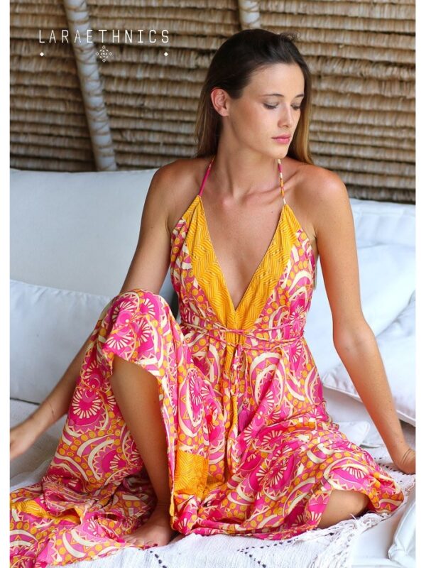 Victoria Long Dress Disco Pink