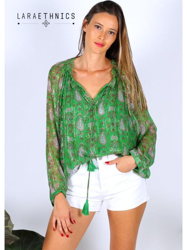Heaven Blouse Paisley Green