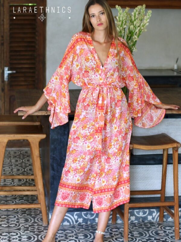 Shelby Kimono Pivoine Mandarine