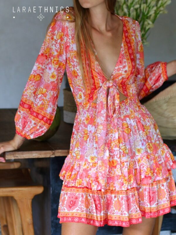 Shakti Short Dress Pivoine Mandarine