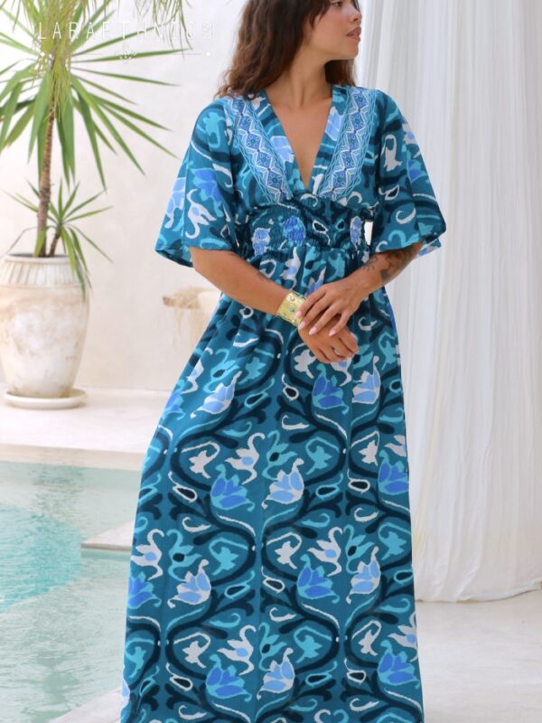 Seraphine Dress Azteque Turquoise